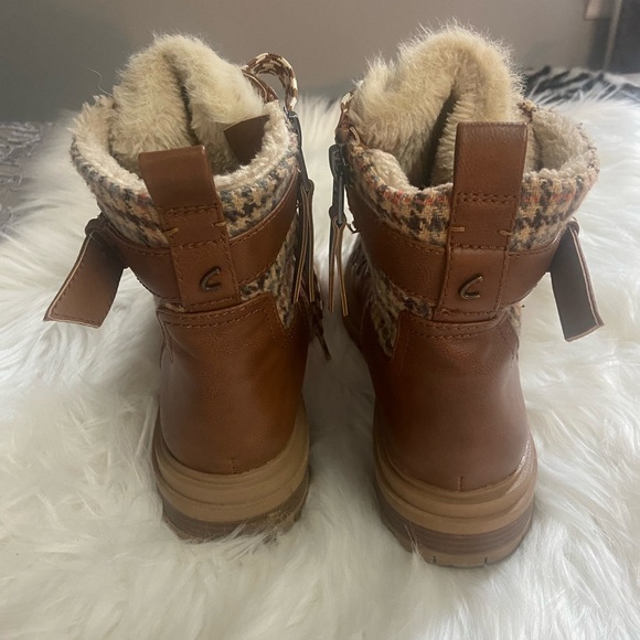 Circus.NY by Sam Edelman Sz 9.5 Brown w/ Houndstooth Trim Women’s Lace up Boots - Picture 3 of 9